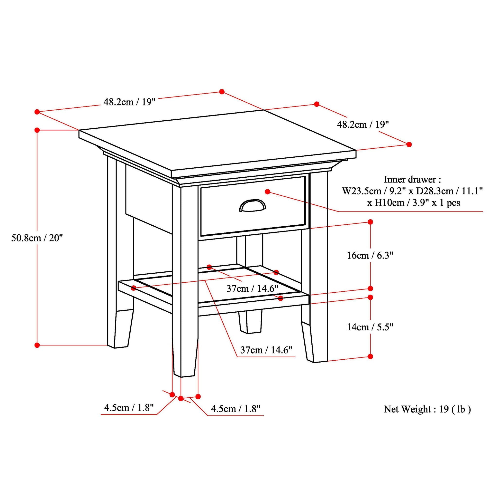 Redmond - Handcrafted End Table