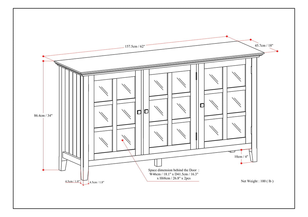 Acadian - Wide Storage Cabinet Handcrafted