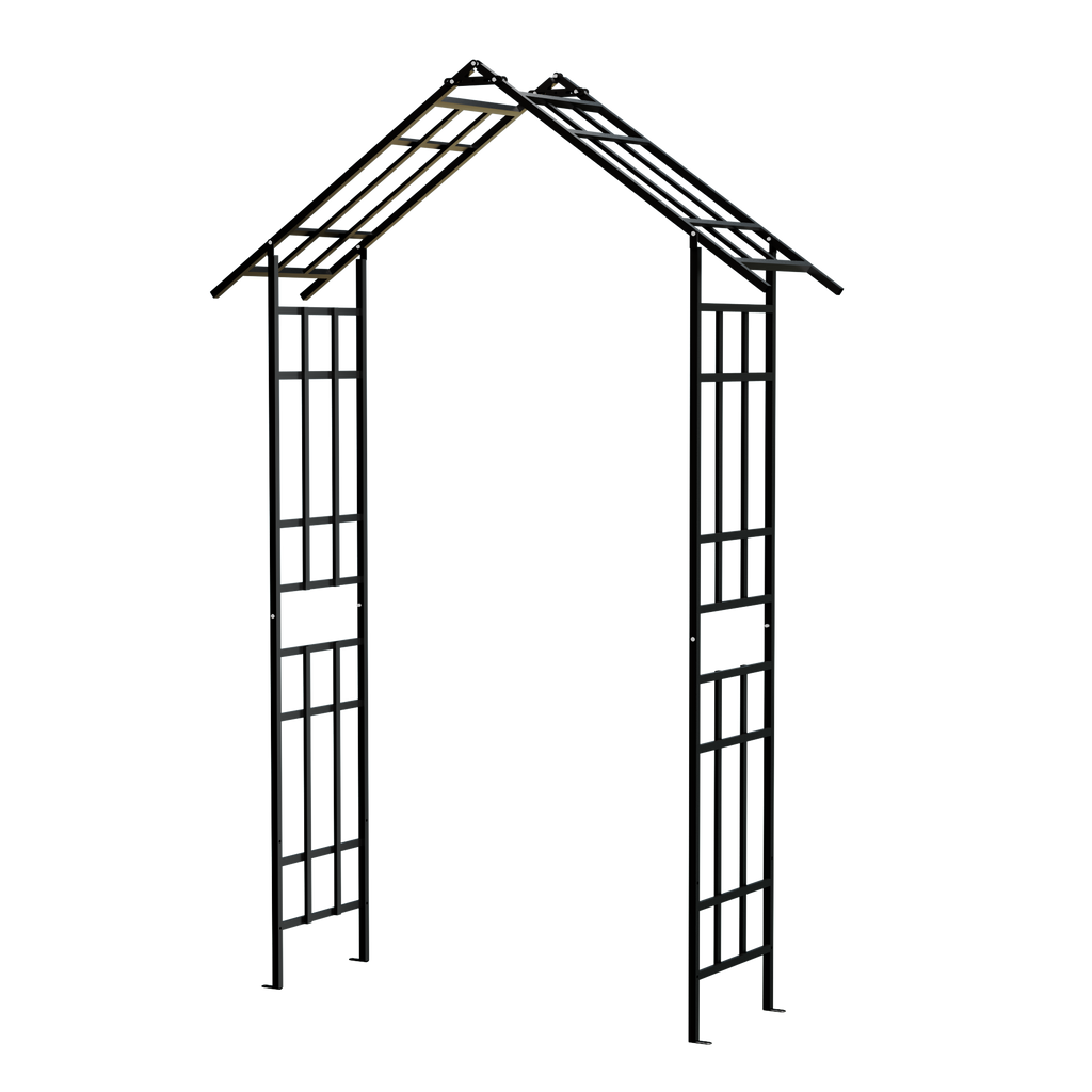 Metal Garden Arch with Adjustable Width for Climbing Plants