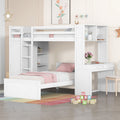 Loft Bed With A Stand Alone Bed, Shelves, Desk, And Wardrobe