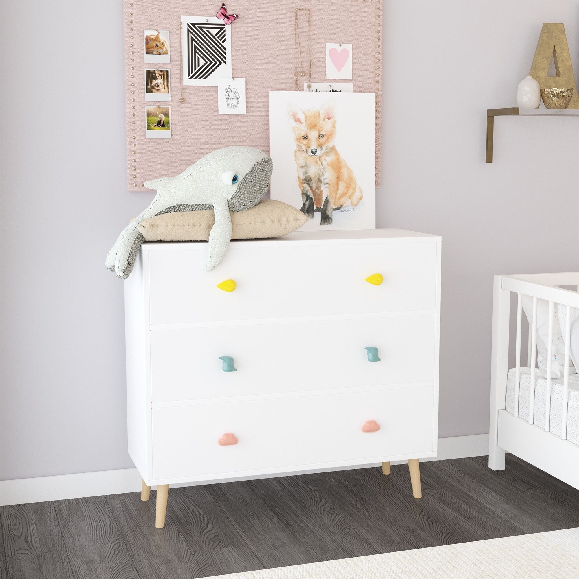 3 Drawer Dresser Storage Cabinet With Anti-Tip Safety