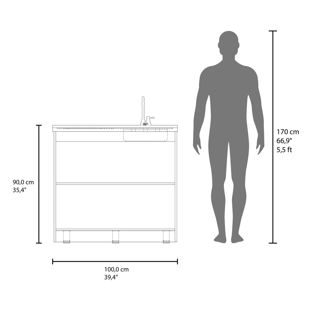 Salento Freestanding Sink, Double Door Cabinet