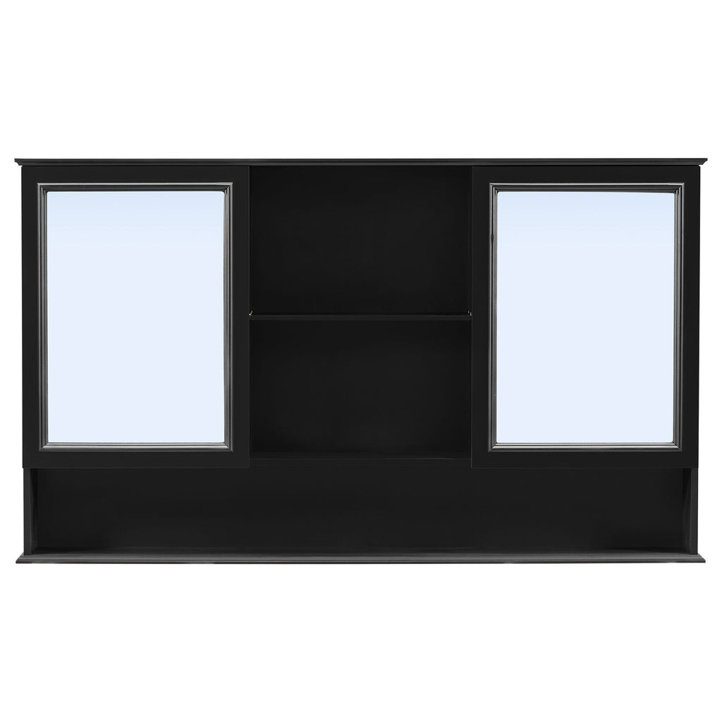 Wall Mounted Bathroom Medicine Cabinet With Double Mirrored Doors