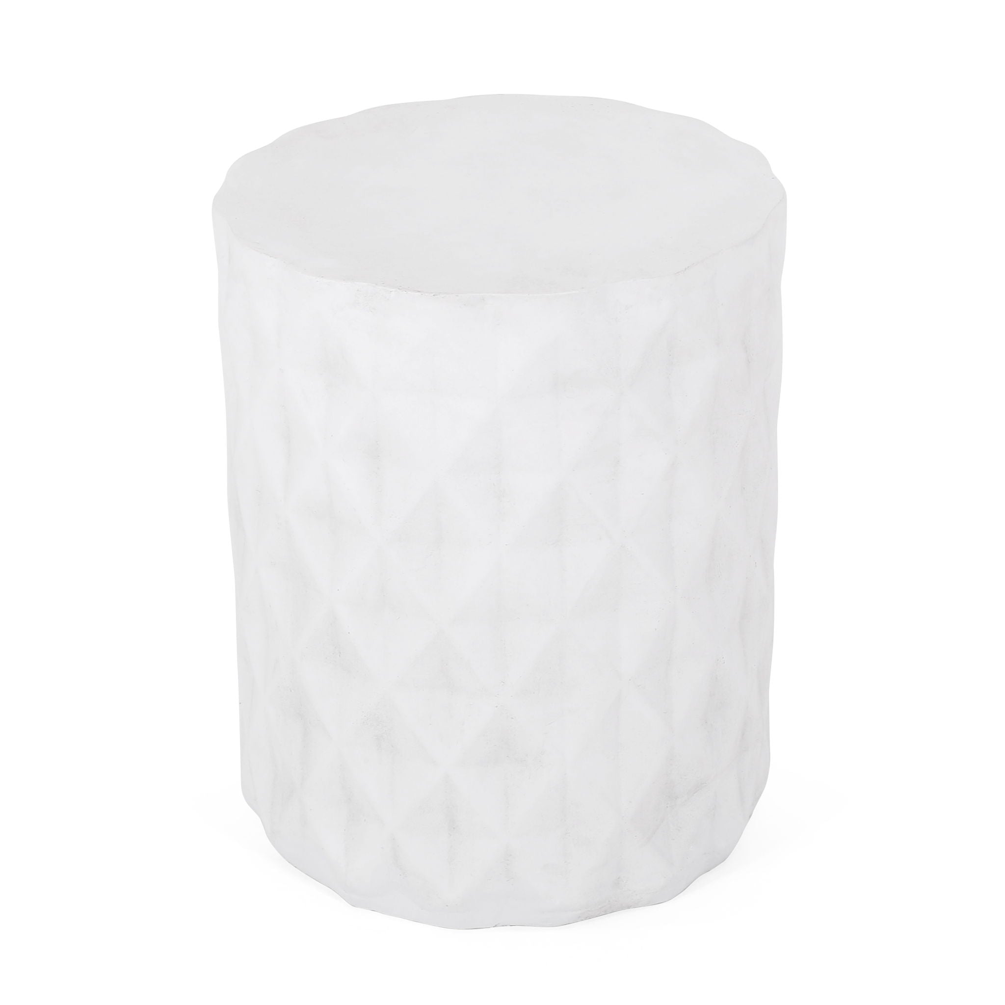 Outdoor Lightweight Concrete Side Table - Antique White