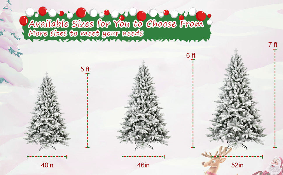 7ft Flocked Christmas Tree with 1514 Tips