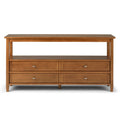 Warm Shaker - Wide Console Sofa Table - Light Golden Brown