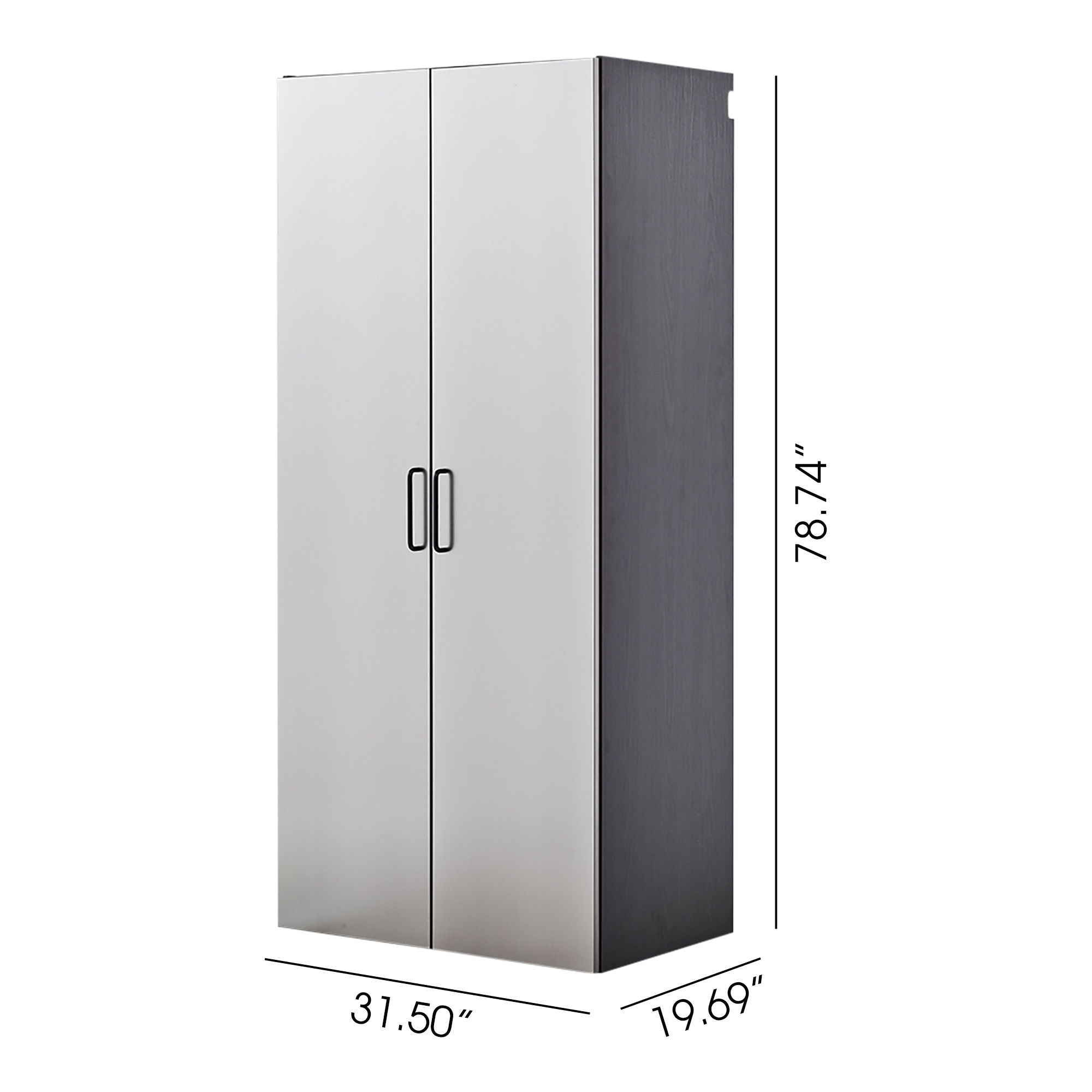 Astro Series - Wall Mounted Storage Cabinet With Soft Closing Drawers - Metallic Gray