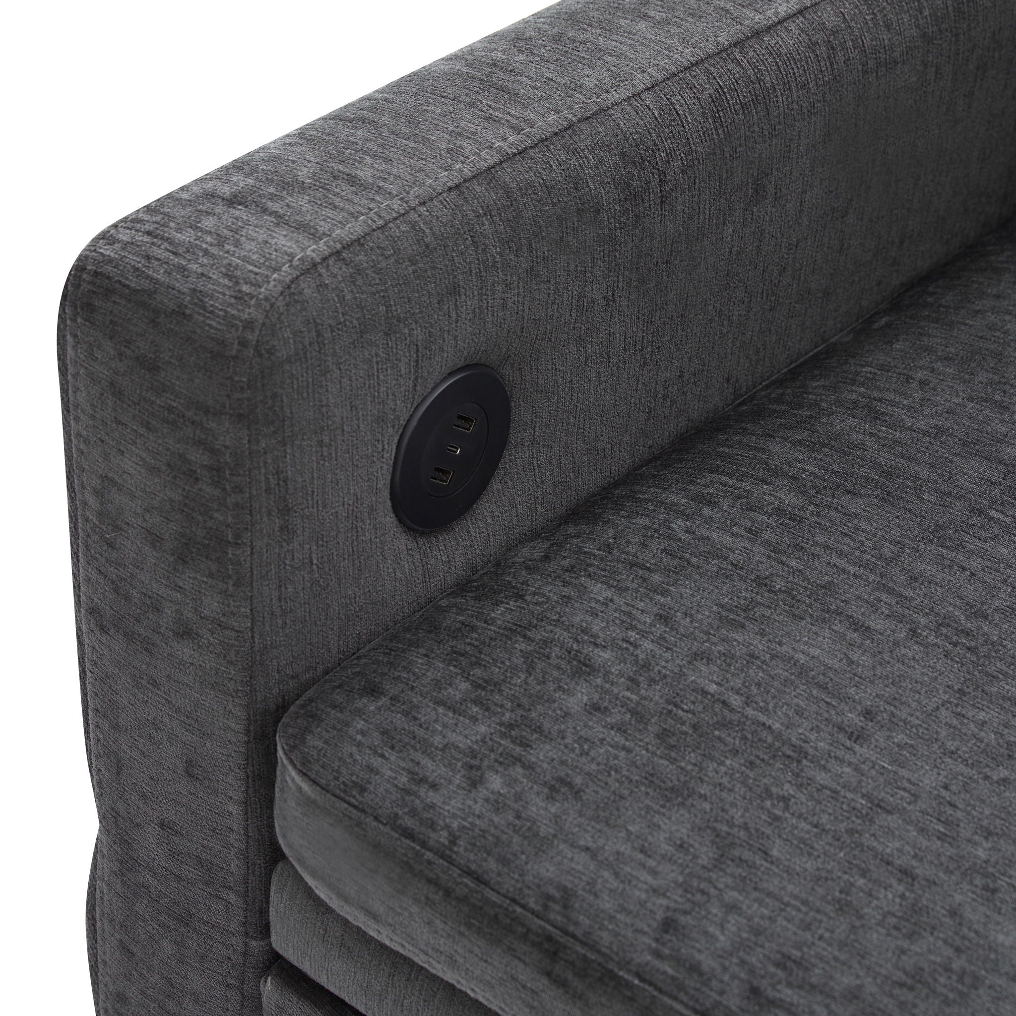 Convertible Sofa Bed Loveseat With Adjustable Backrest And USB Ports