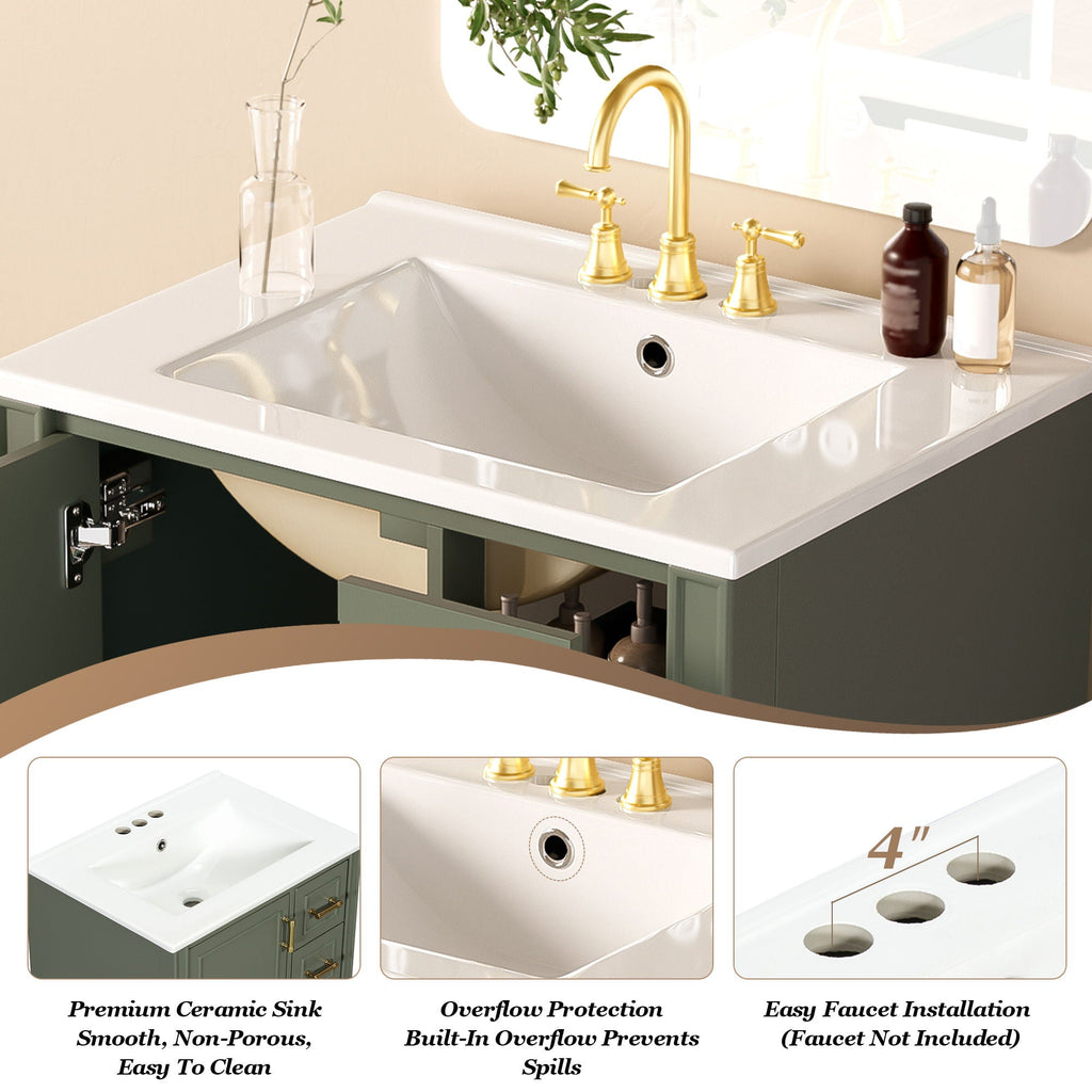 Traditional Bathroom Vanity Set With Soft Close Doors