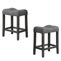 Transitional Style Counter Height Dining Stool With Footrest (Set of 2)