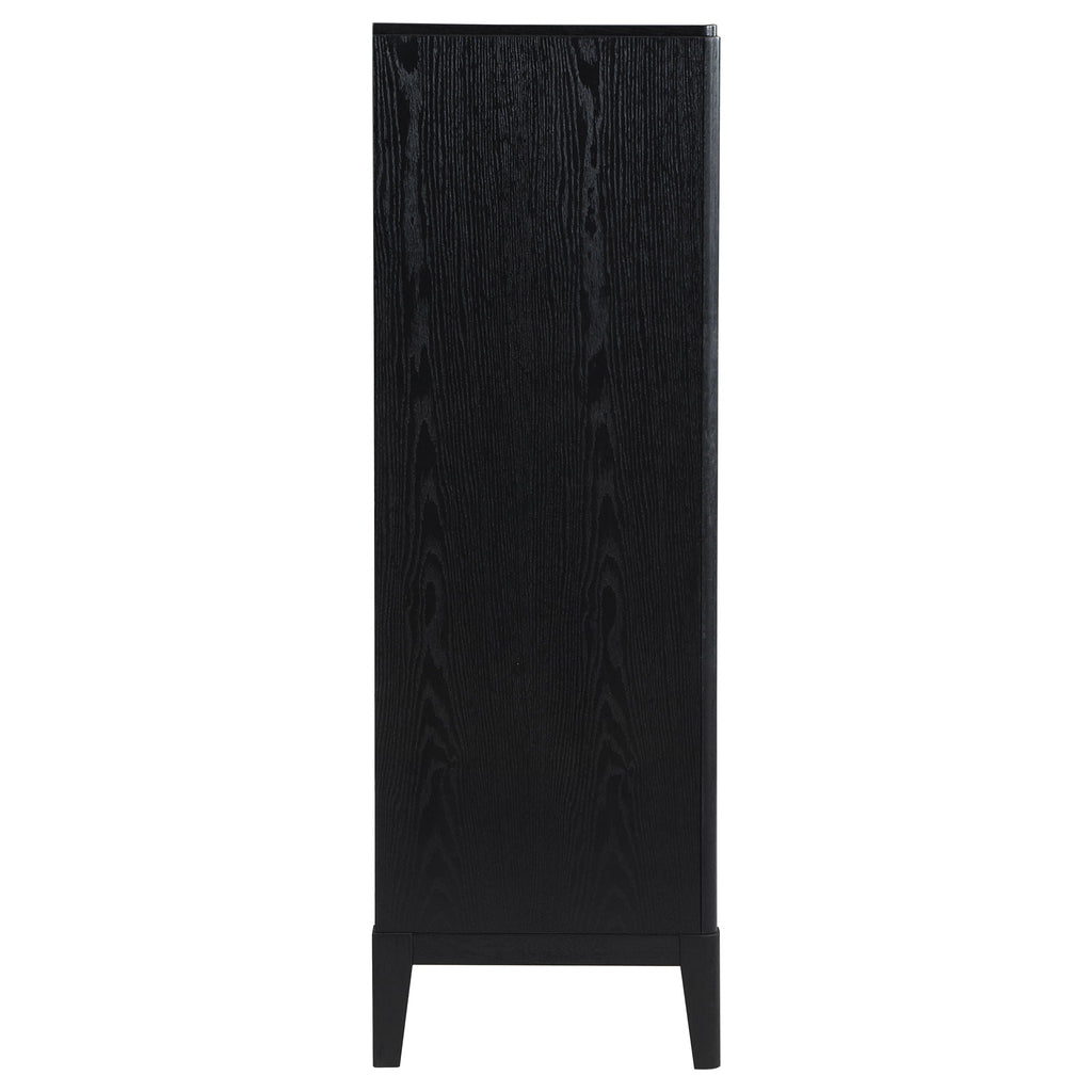Mason - 5 Drawer Chest With Fluted Design - Black