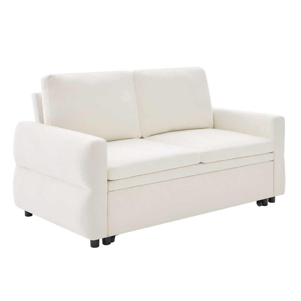 Convertible Sofa Bed Loveseat With Adjustable Backrest And USB Ports