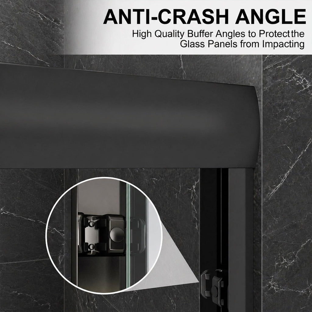 60" W x 74" H Door Sliding Frameless Shower Door with 6mm Tempered Glass LYM-02 Mat