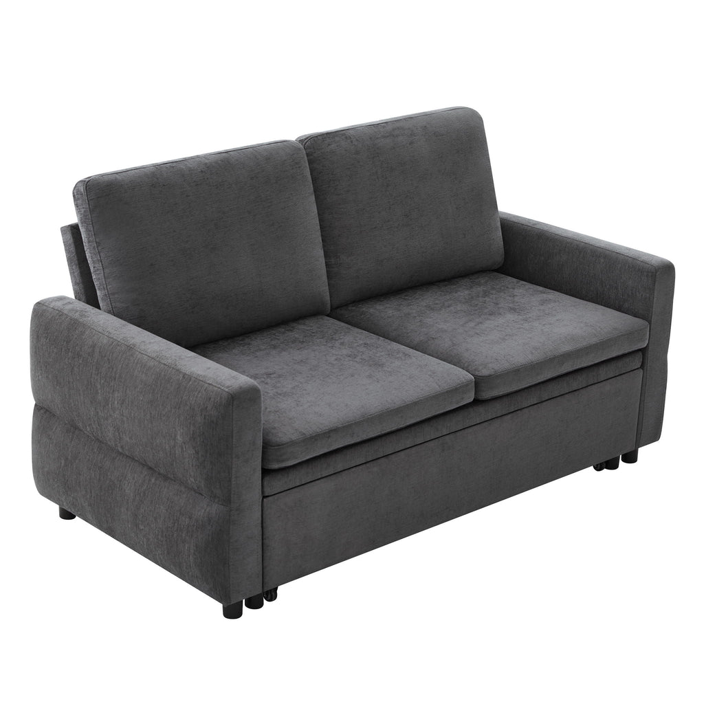 Convertible Sofa Bed Loveseat With Adjustable Backrest And USB Ports