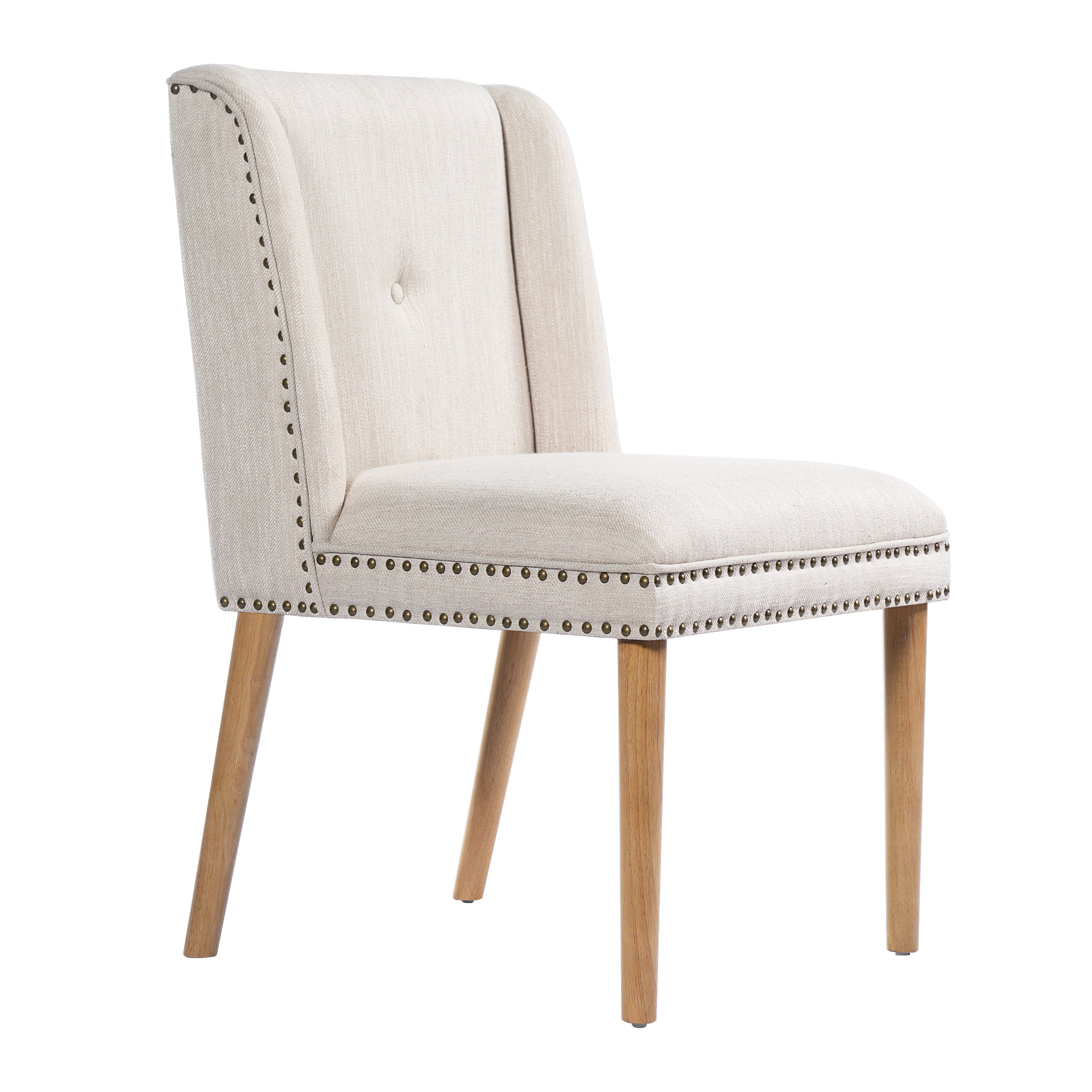 Light Luxury Rivet Upholstered Dining Chair Set of 2
