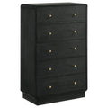 Burton - 5 Drawer Chest Of Drawers - Black