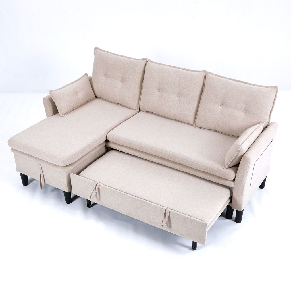 L-Shaped Reversible Chaise Sectional Sofa With Storage