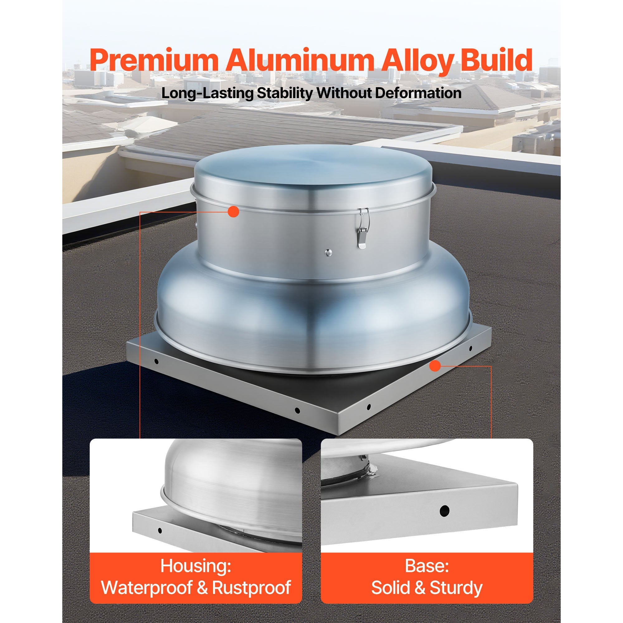 Roof Exhaust Fan with High-Power Motor and Adjustable Airflow