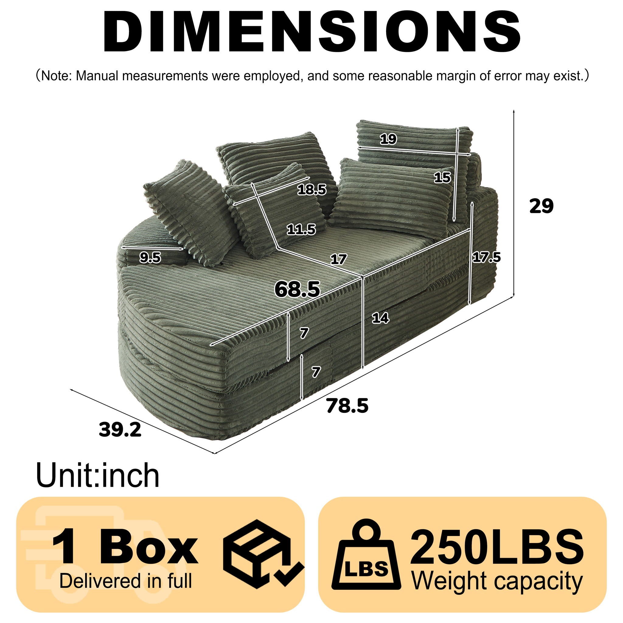 Semi Circular 2 In 1 Sofa Bed With Neck Pillow And Throw Pillows