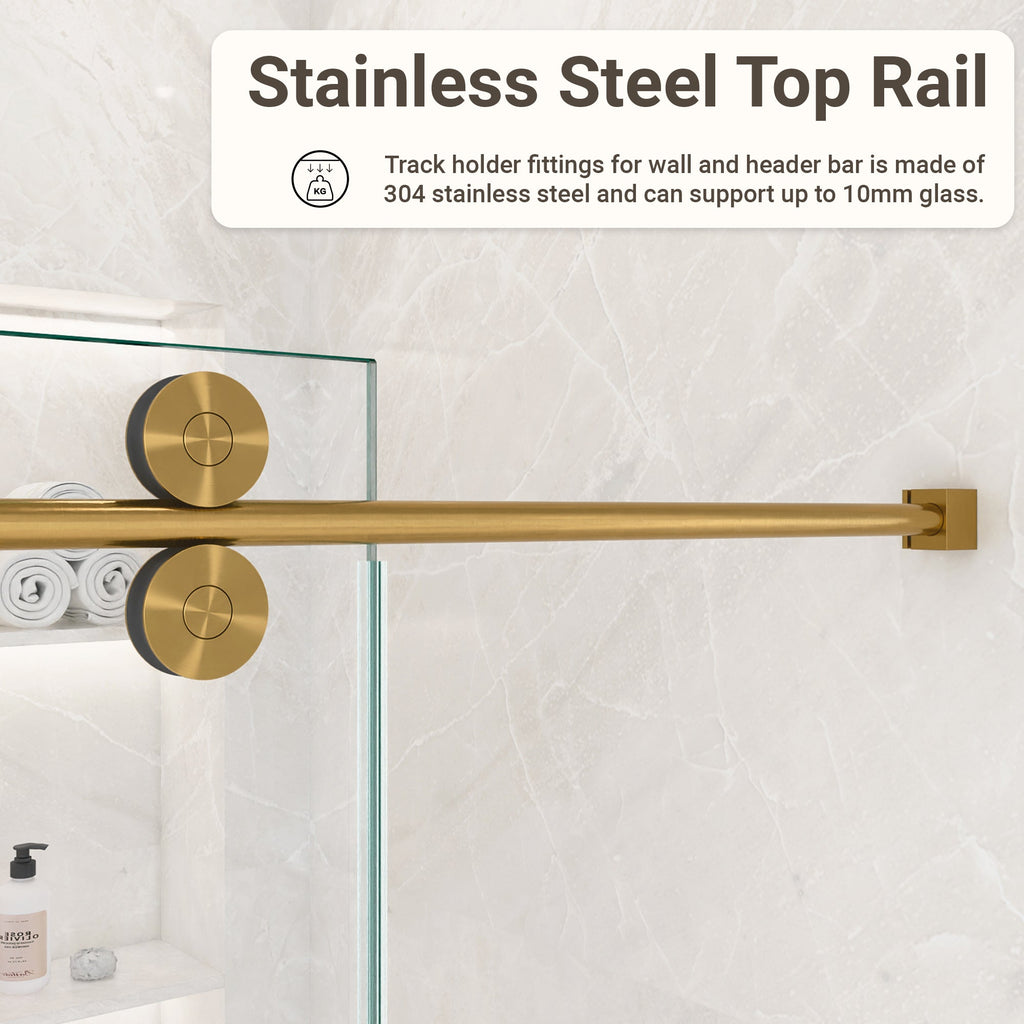 56"-60"W x 72"H Frameless Single Sliding Shower Door