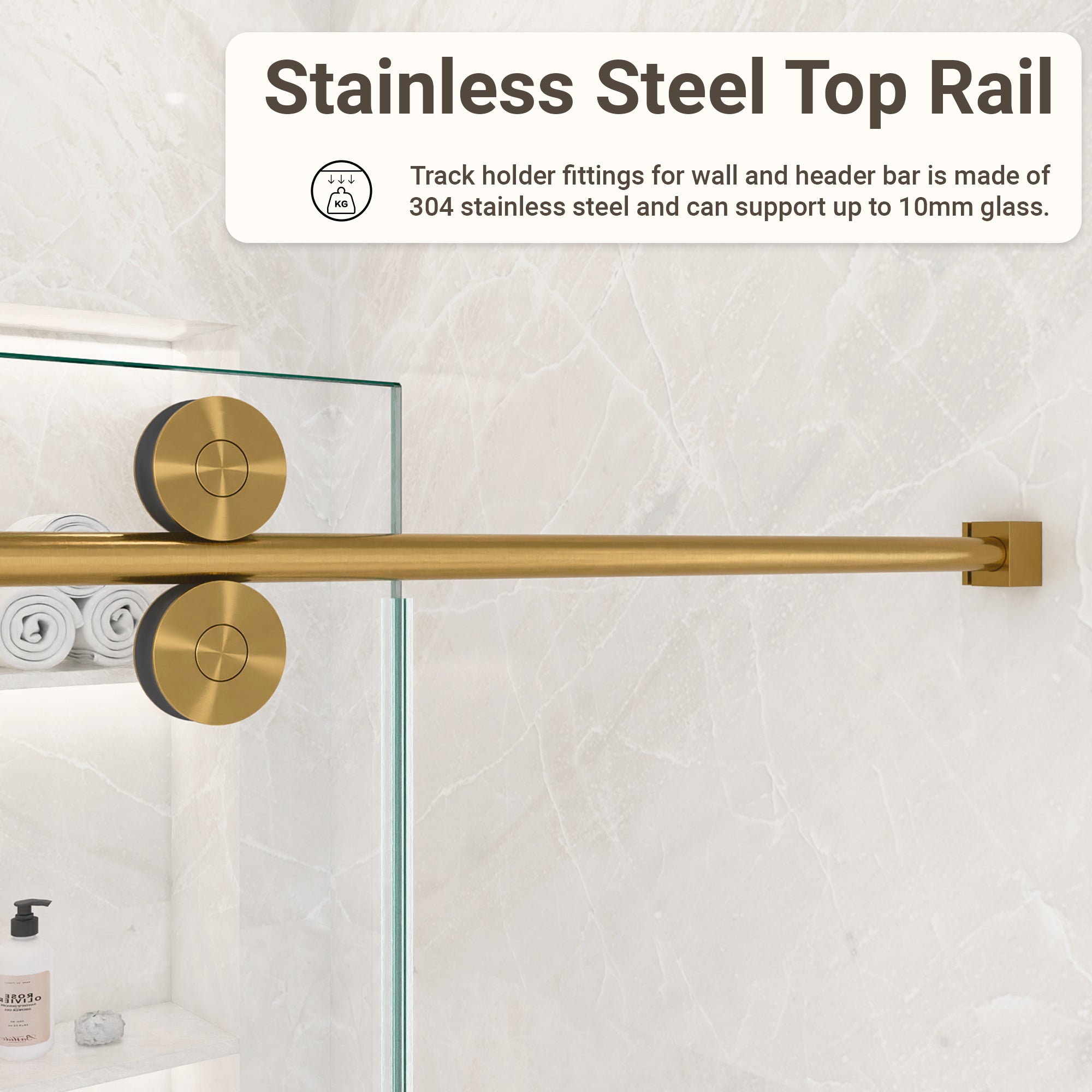 56"-60"W x 72"H Frameless Single Sliding Shower Door