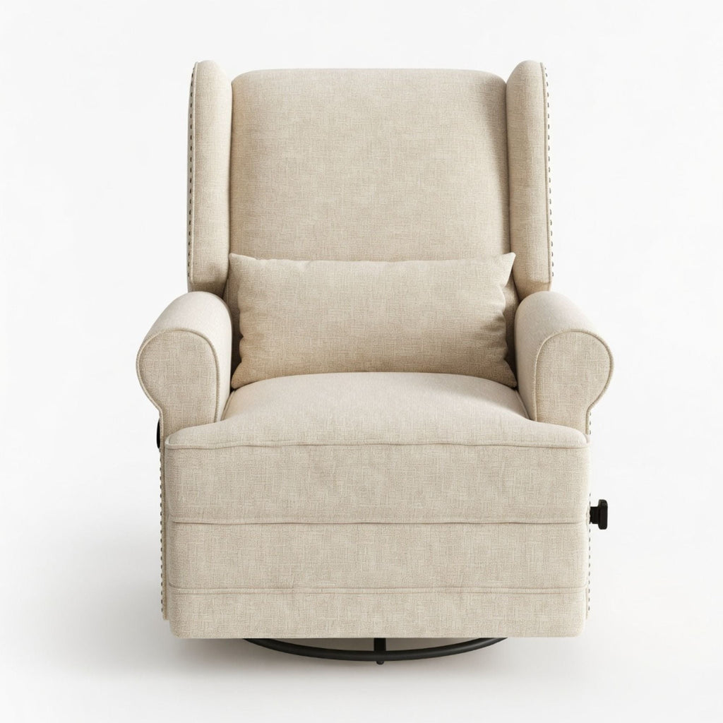 Extra Wide Swivel Recliner Glider Chair With Footrest