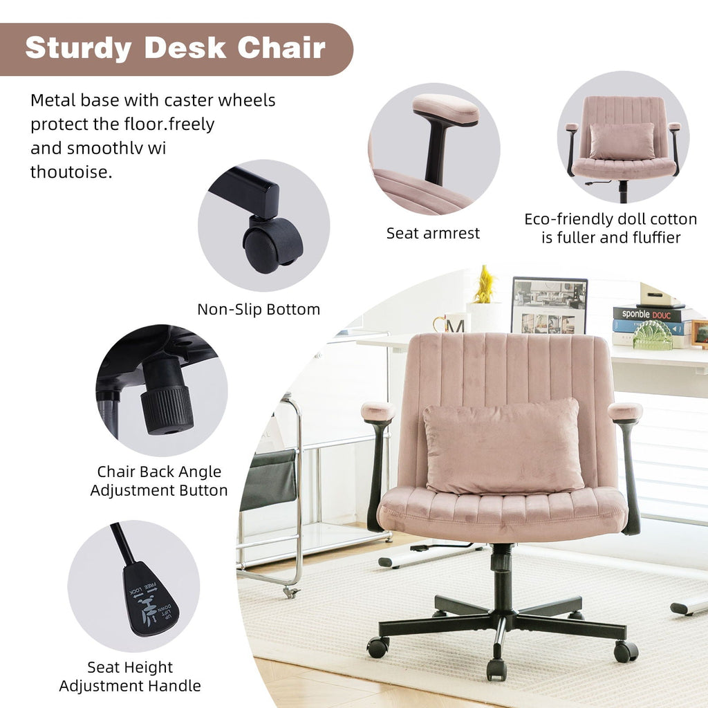 Criss Cross Armrest Office Chair With Wheels