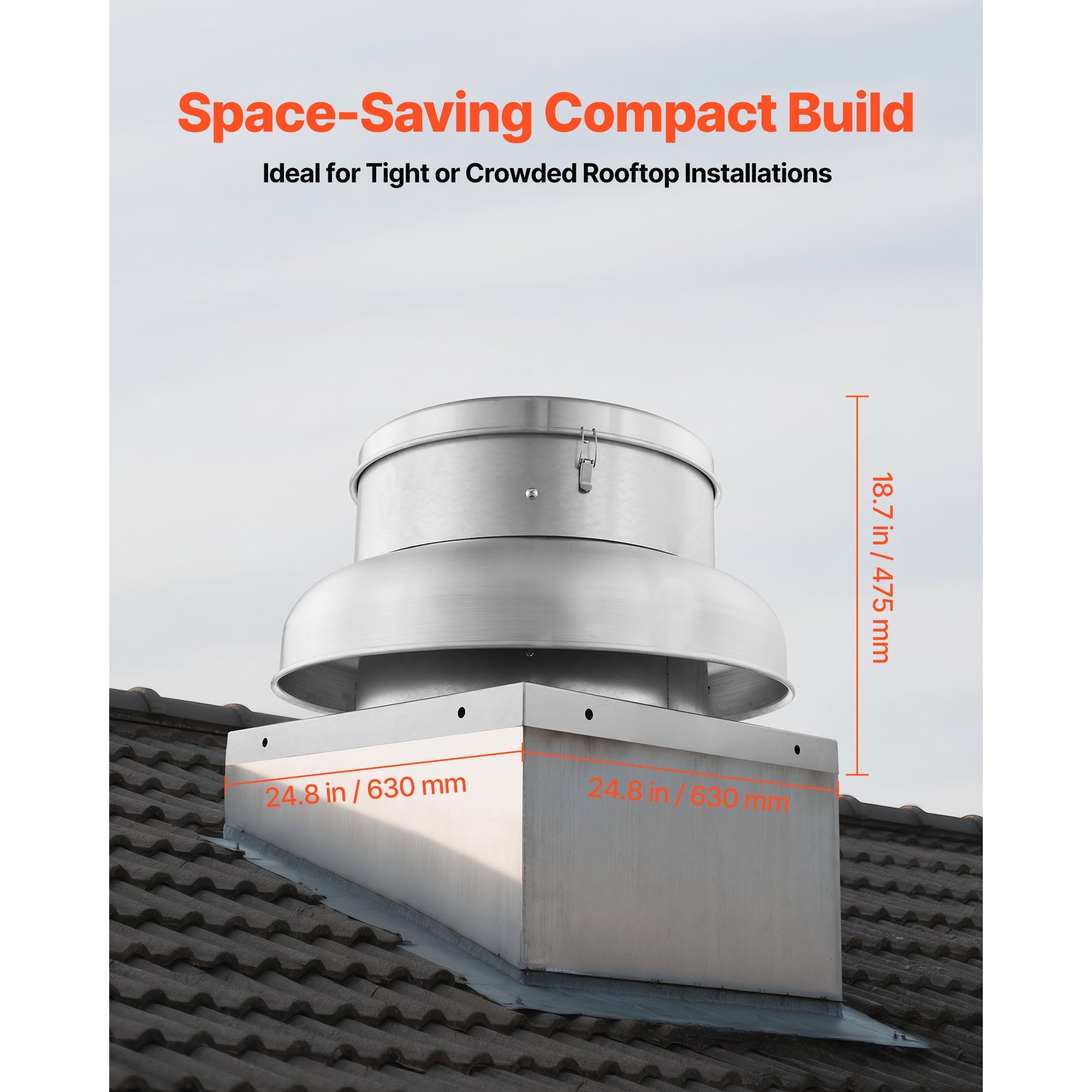 Roof Exhaust Fan with High-Power Motor and Adjustable Airflow
