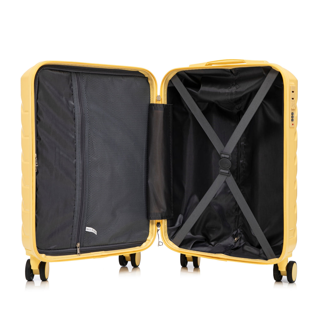 20 Inch ABS Hard Shell Travel Checked Luggage - Yellow
