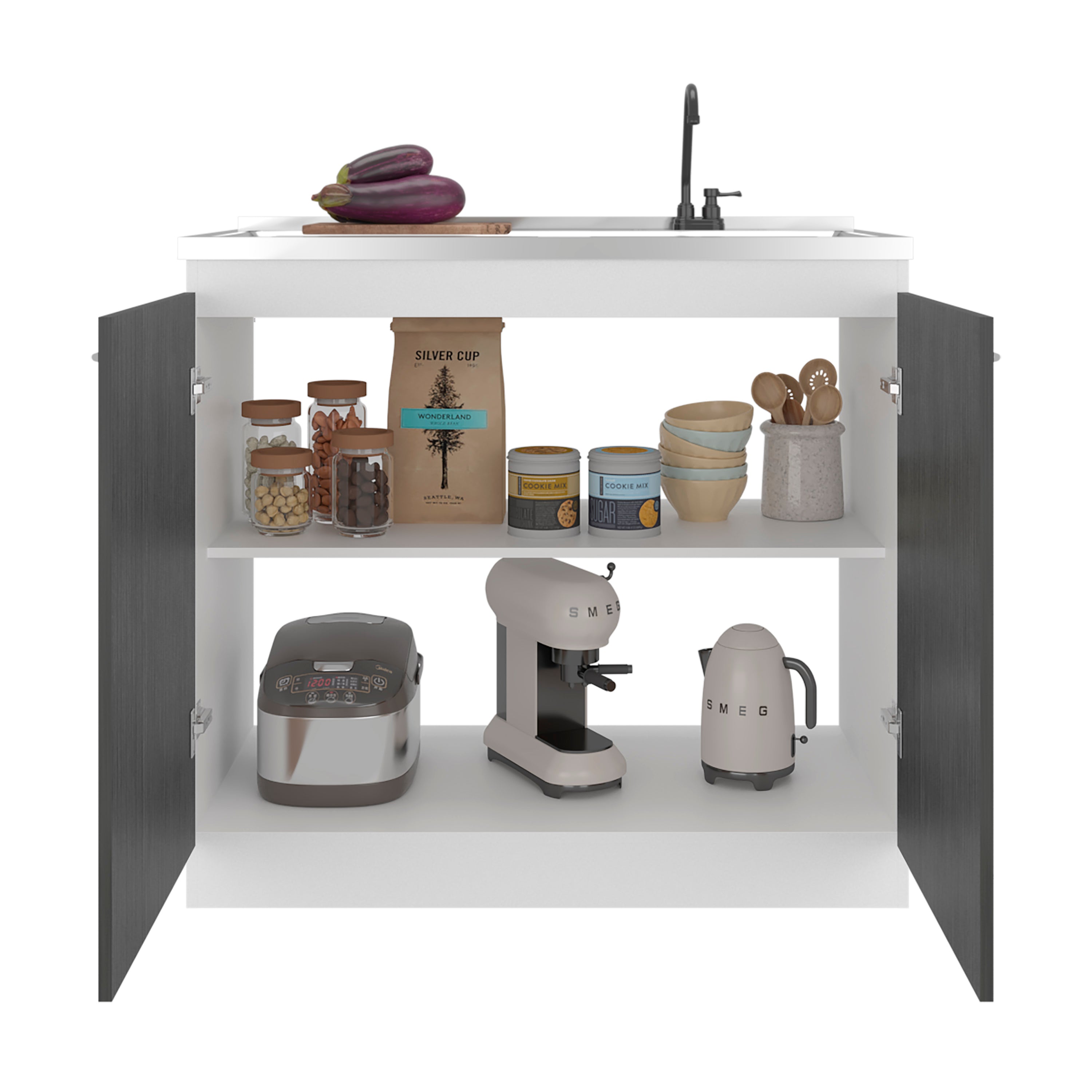 Salento Freestanding Sink, Double Door Cabinet