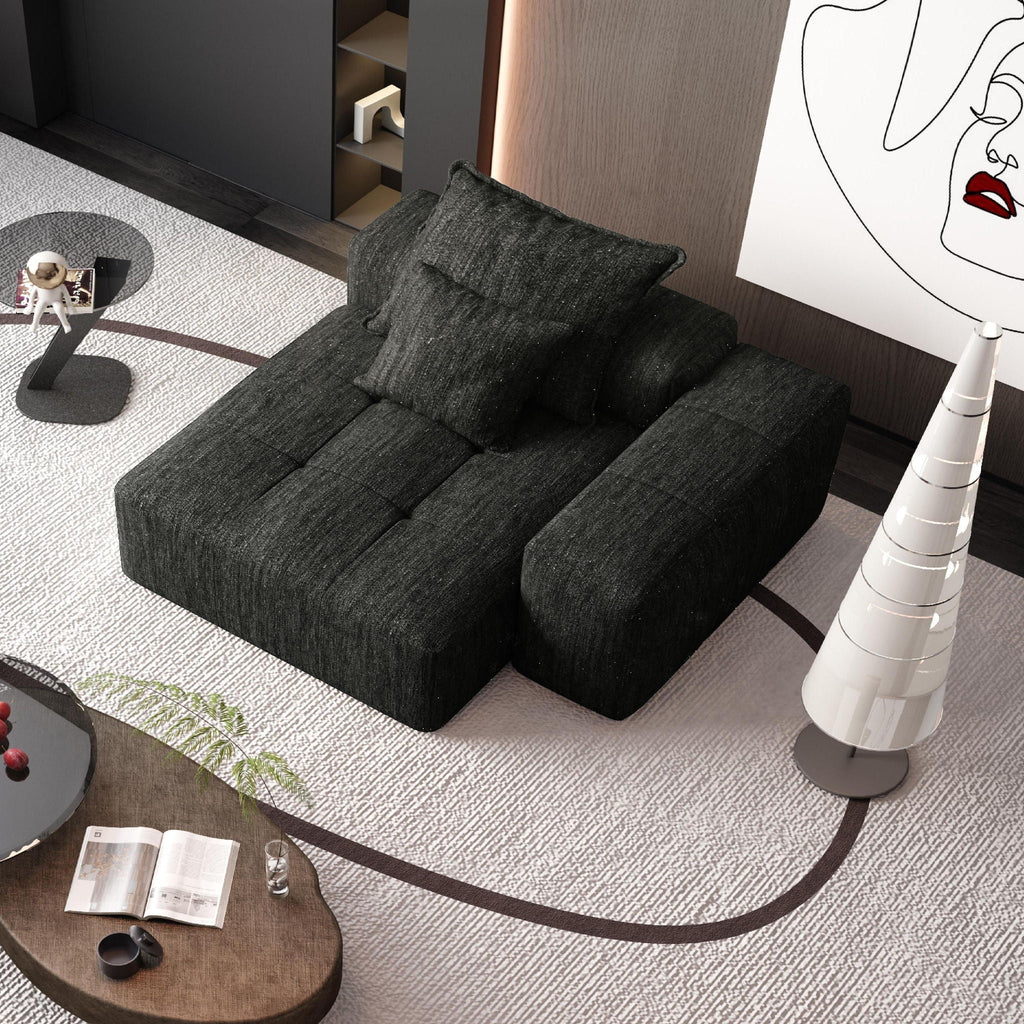 Modern Oversized Modular Sectional Sofa with Sparkling Chenille Fabric