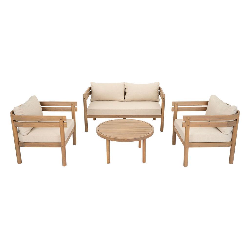 4-Piece Acacia Wood Patio Furniture Set