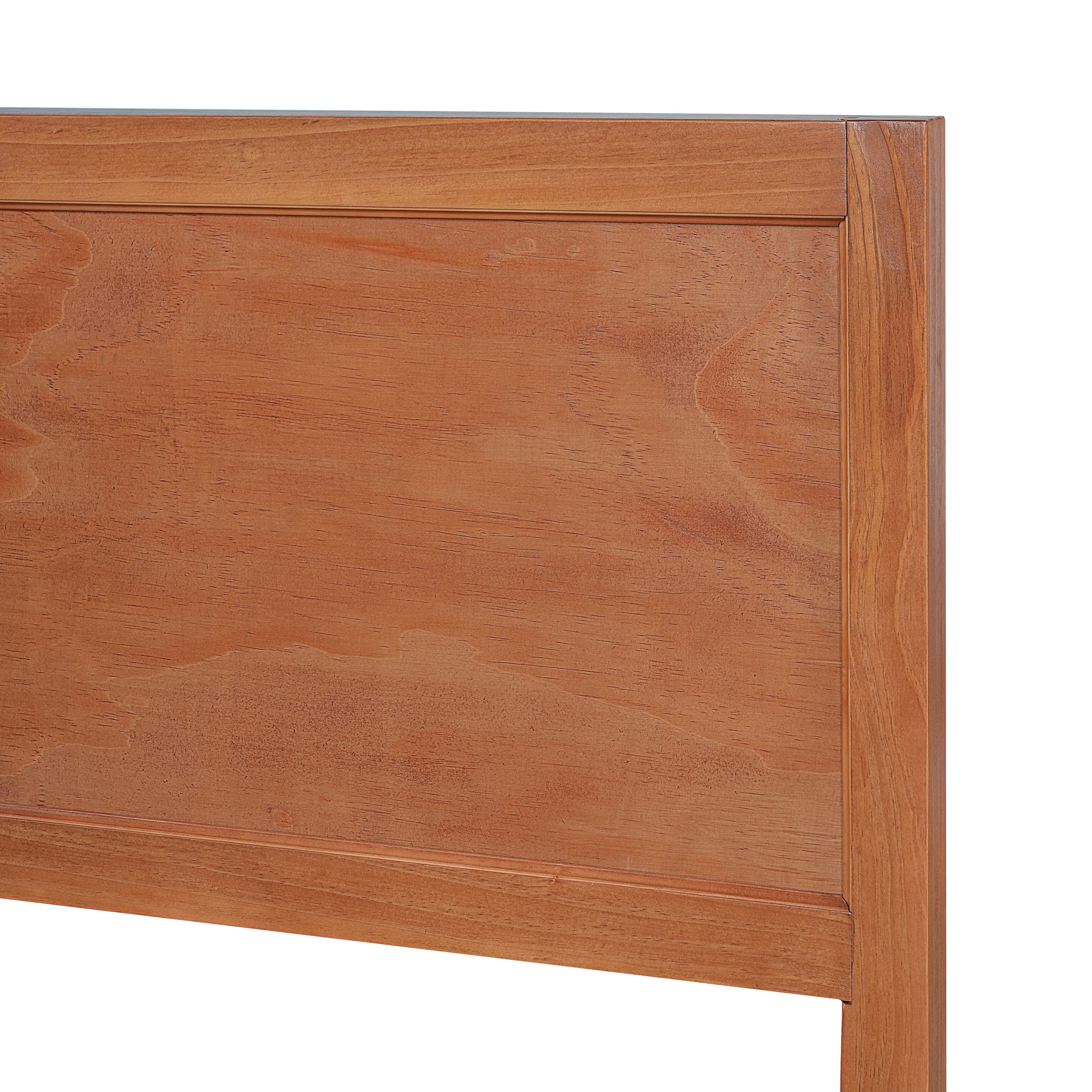 King Size Wood Platform Bed Frame with Classic Panel Headboard