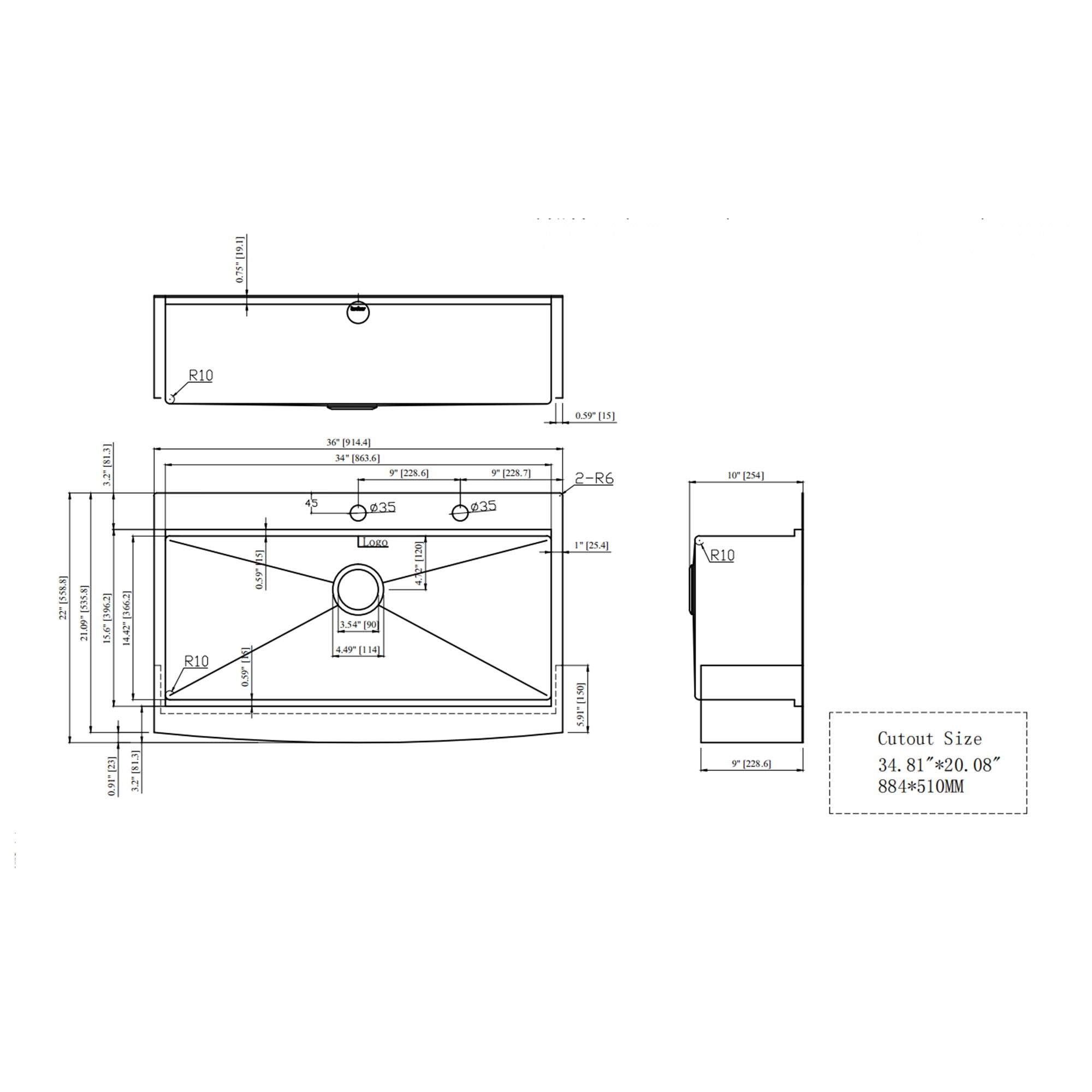 Modern Farmhouse Drop-In Workstation Kitchen Sink with Apron Front