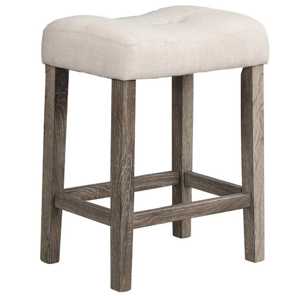 Transitional Style Counter Height Dining Stool With Footrest (Set of 2)