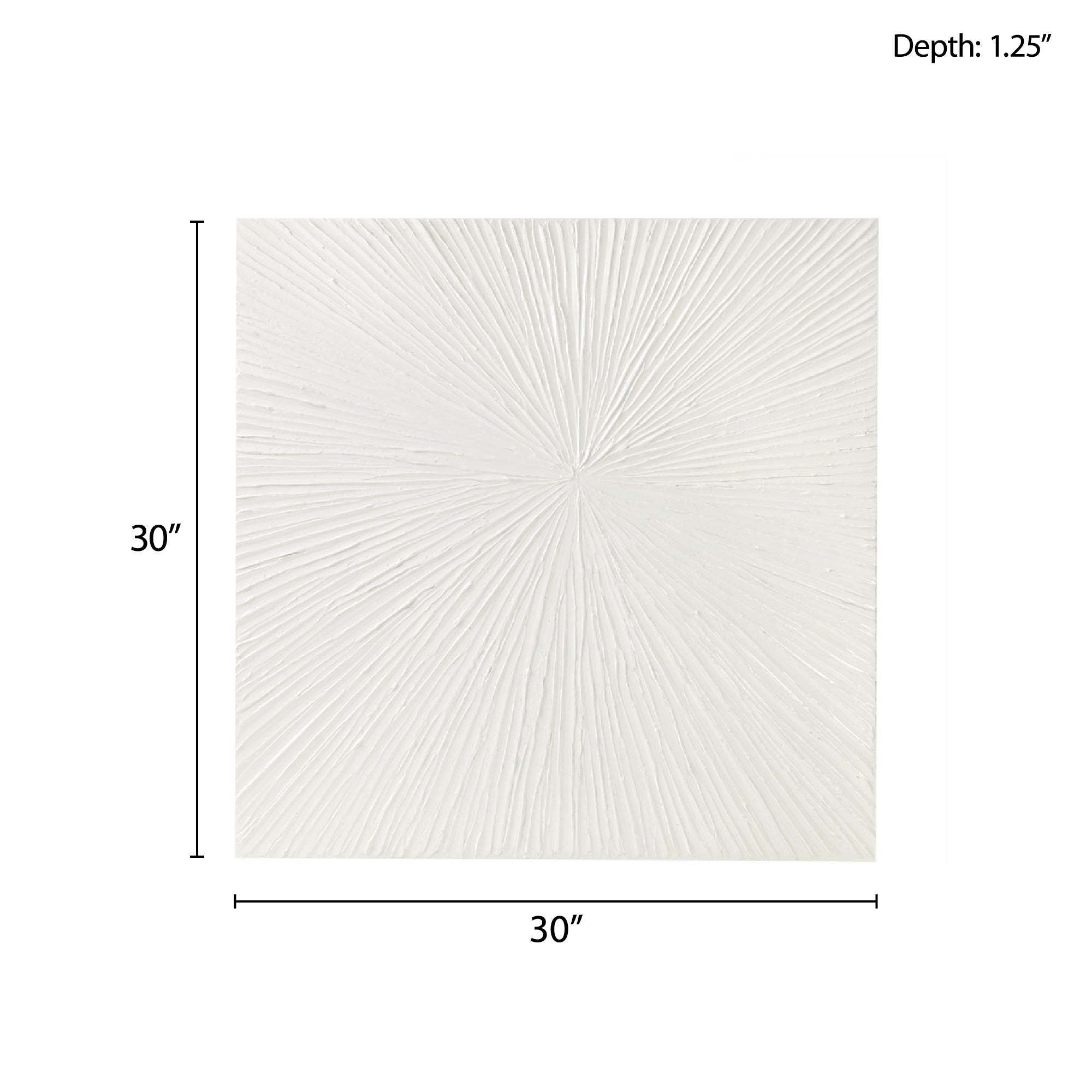 Luminous Burst Signature White Gloss Dimensional Resin Wall Art