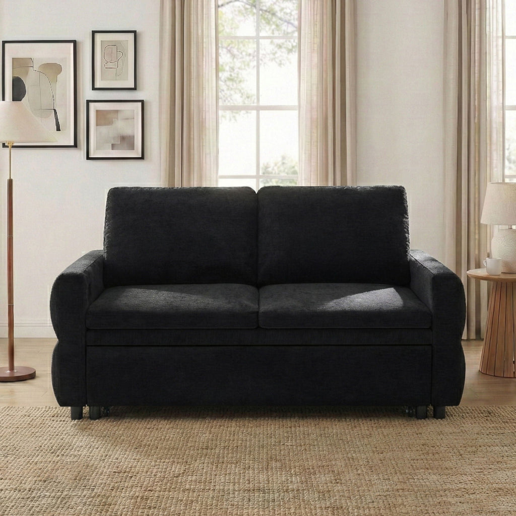 Convertible Sofa Bed Loveseat With Adjustable Backrest And USB Ports