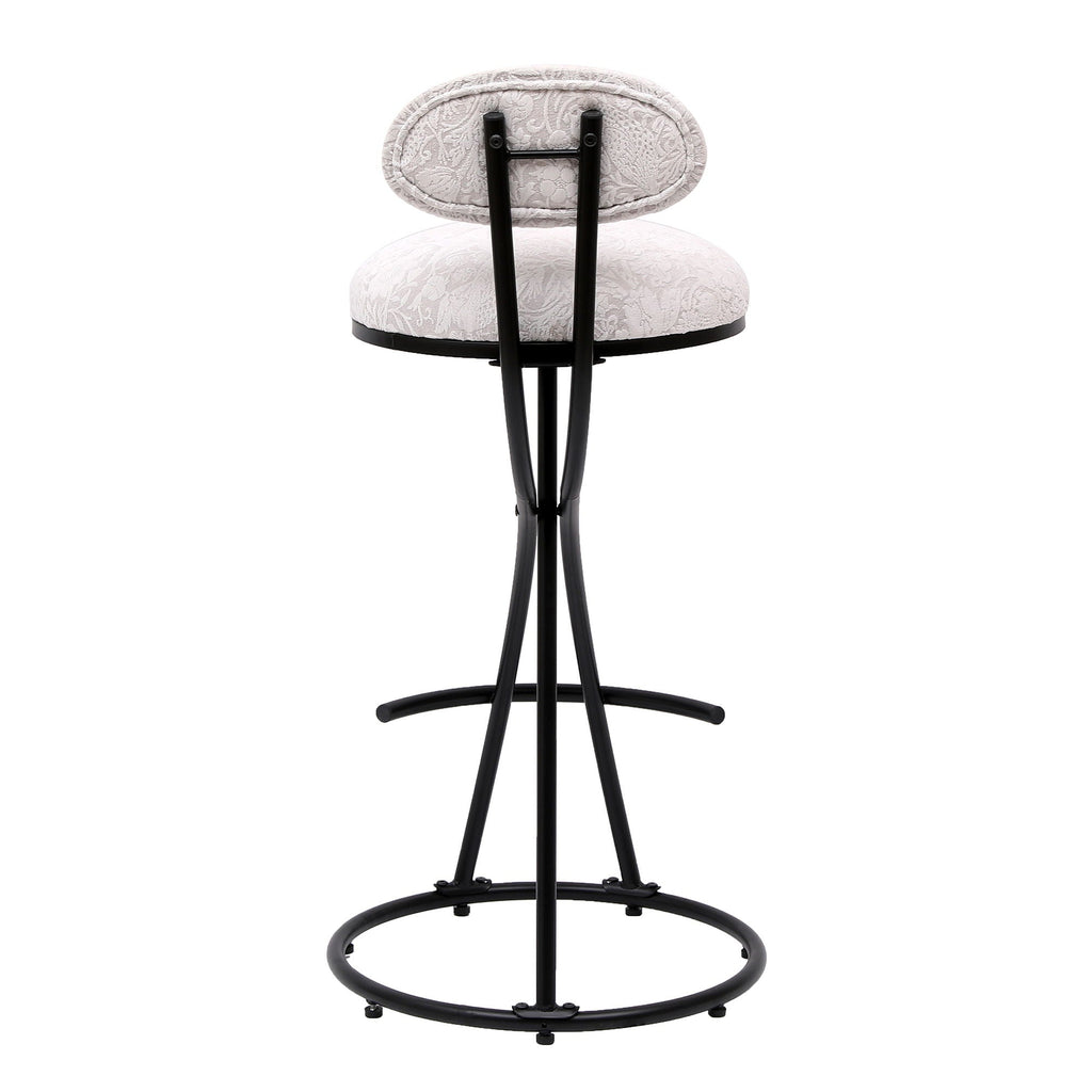 Round Print Bar Stools Upholstered Chairs For Kitchen (Set of 2)