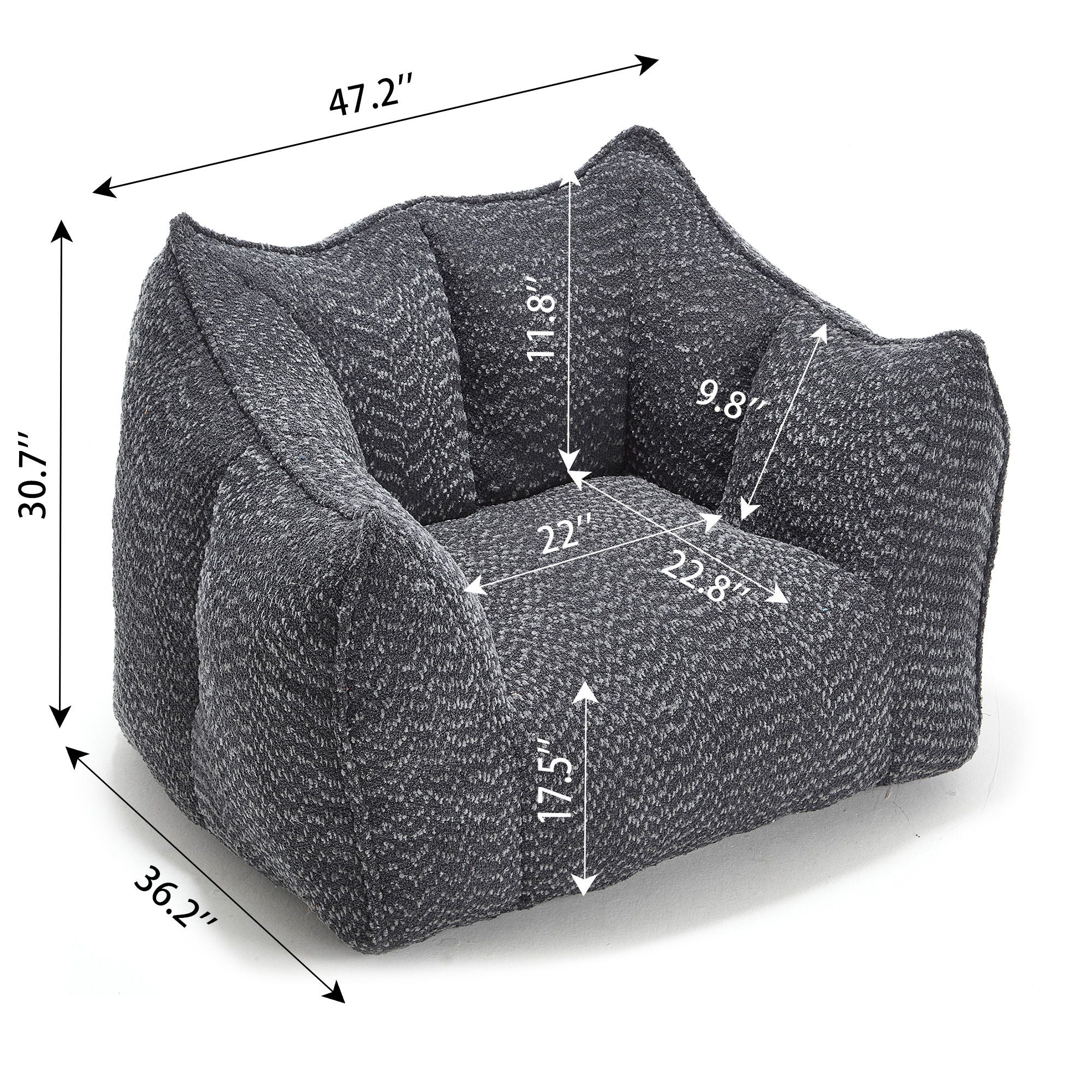 Comfortable Chenille Sofa Chairs With Highly Resilient Foam