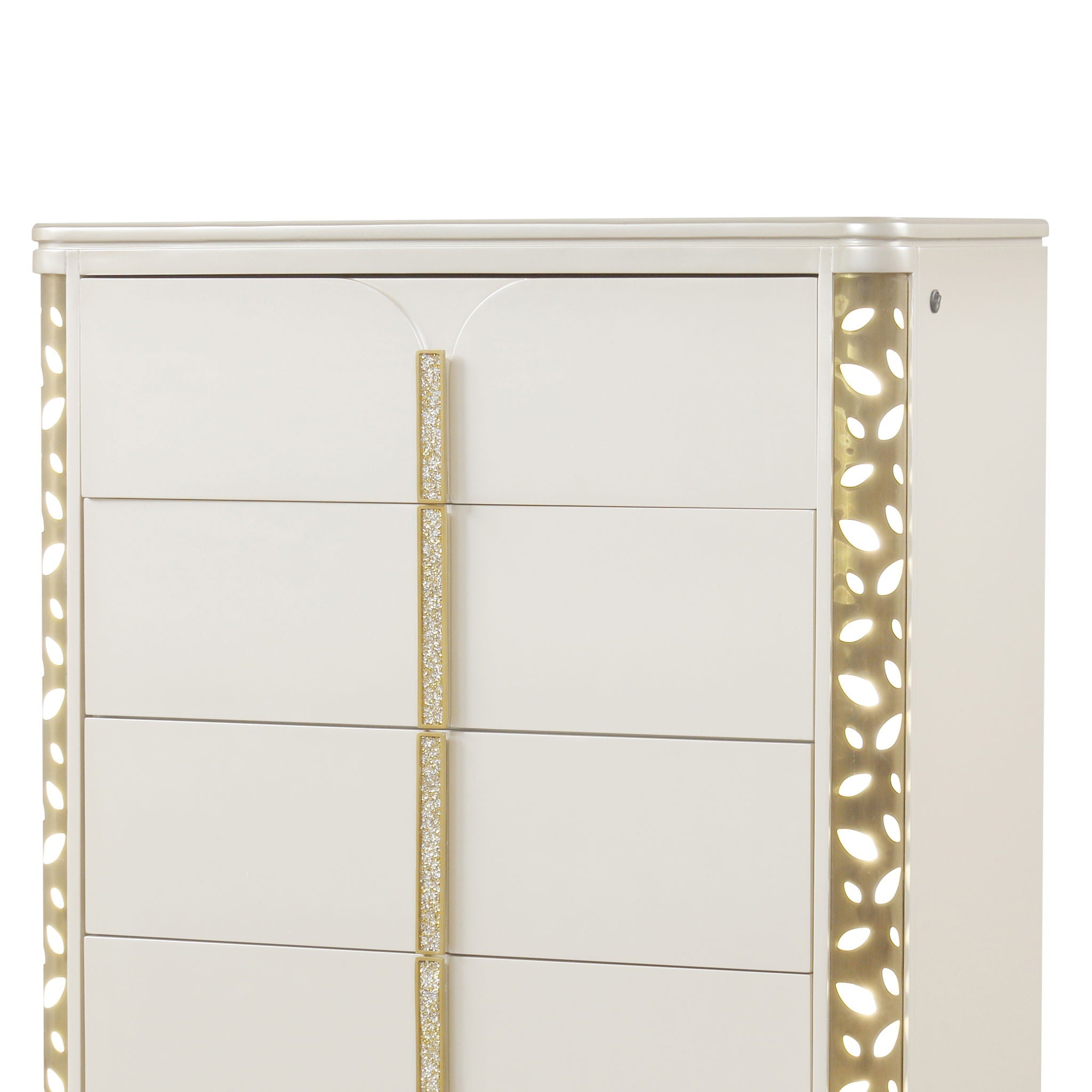 Cinderella - Chest With LED Accents And 5 Storage Drawers - Beige