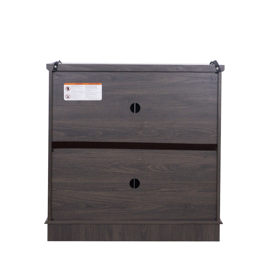 Elegant Sideboard With 2 Acrylic Mirrored Doors, Adjustable Shelf Storage