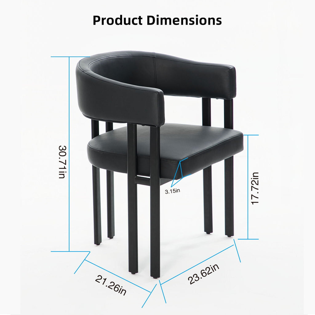 Modern Dining Upholstered Barrel Chair With Curved Back And Armrests