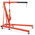 Hydraulic Engine Hoist With Lever, 2 Ton Capacity, Foldable Design For Auto Repair - Orange