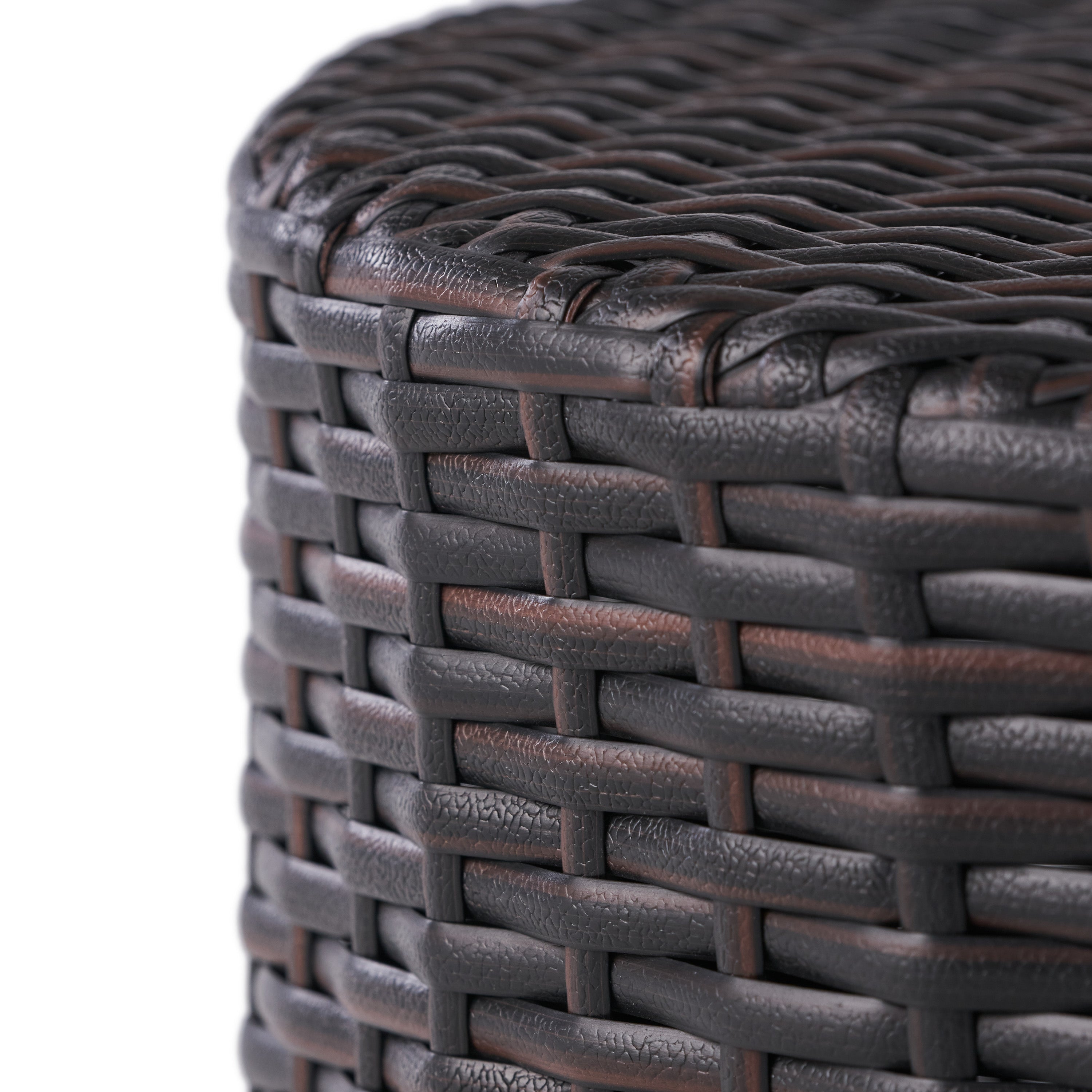 Kingstown RD Barrel Side Table, Outdoor Wicker End Table