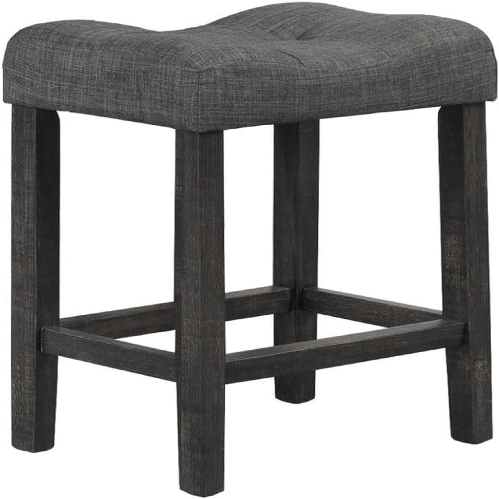 Transitional Style Counter Height Dining Stool With Footrest (Set of 2)