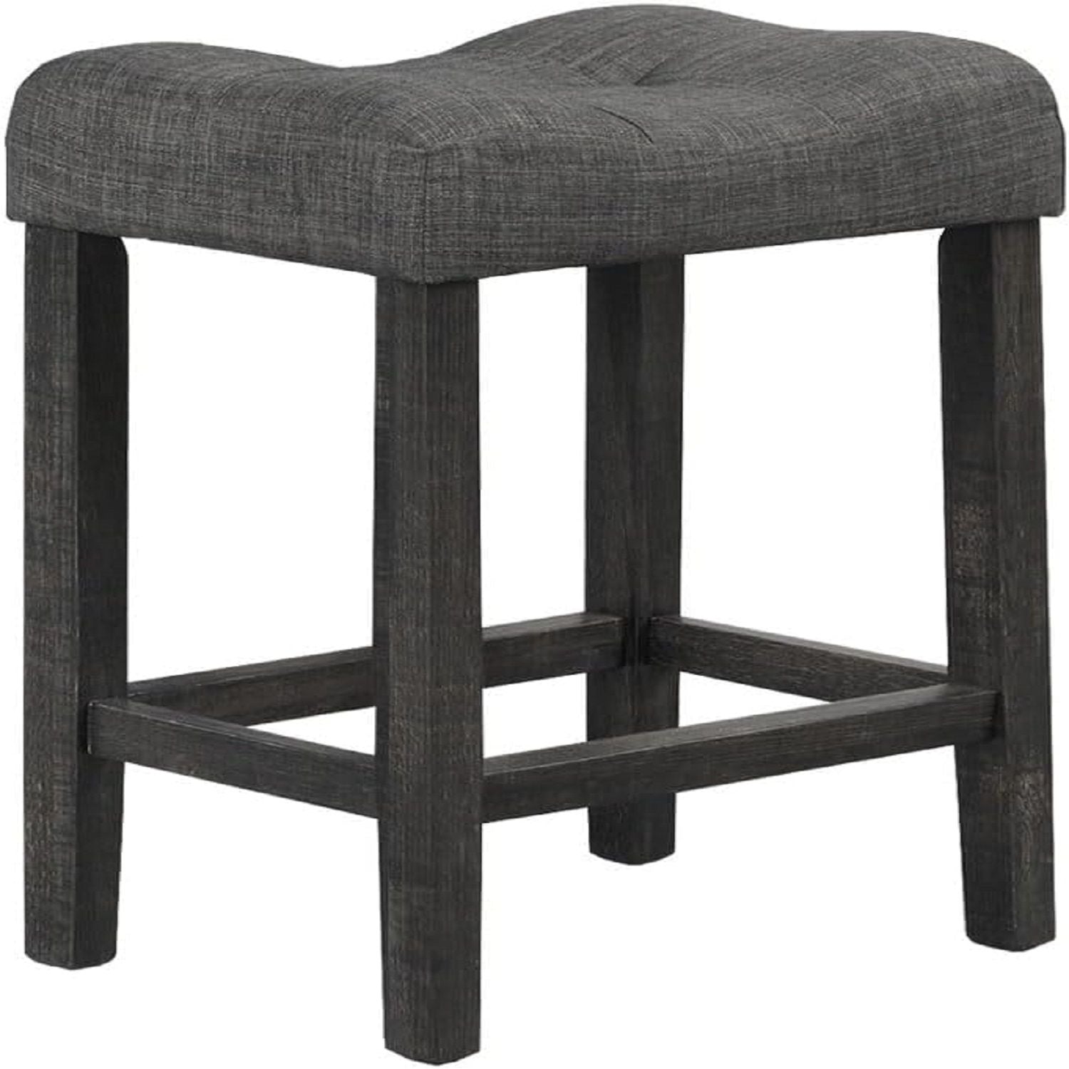 Transitional Style Counter Height Dining Stool With Footrest (Set of 2)