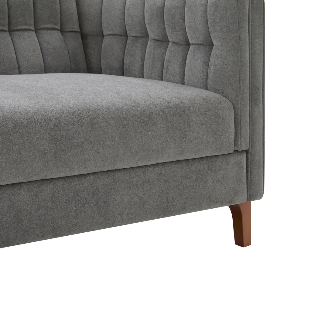 Modern 3 Seater Sofa Upholstered Couch with Curved Armrests