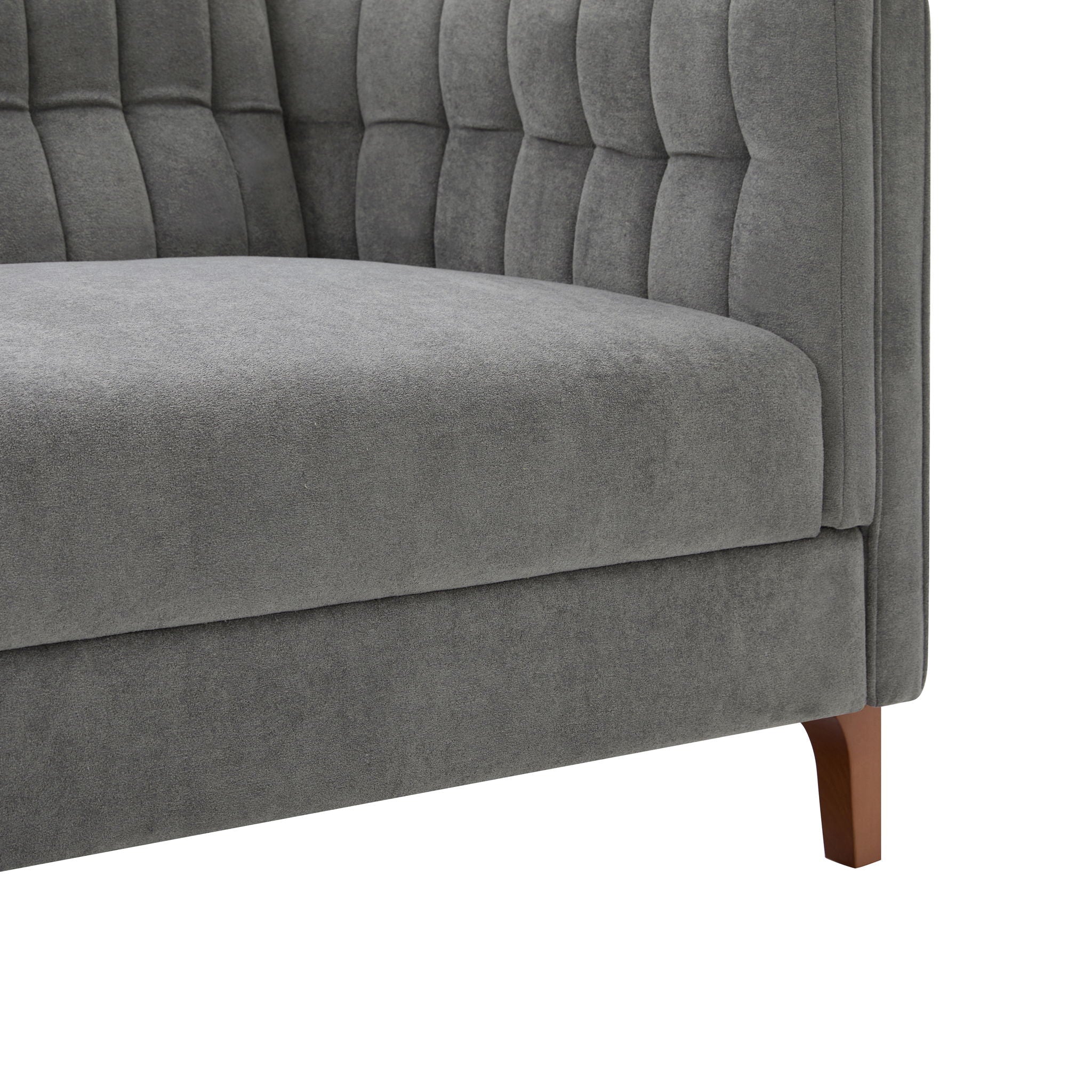 Modern 3 Seater Sofa Upholstered Couch with Curved Armrests