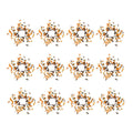 Fall Leaves Wreath, Botanicals Decor For Harvest Festival Fall Festival & Thanksgiving Table Decorations (Set of 12) - Orange Multi