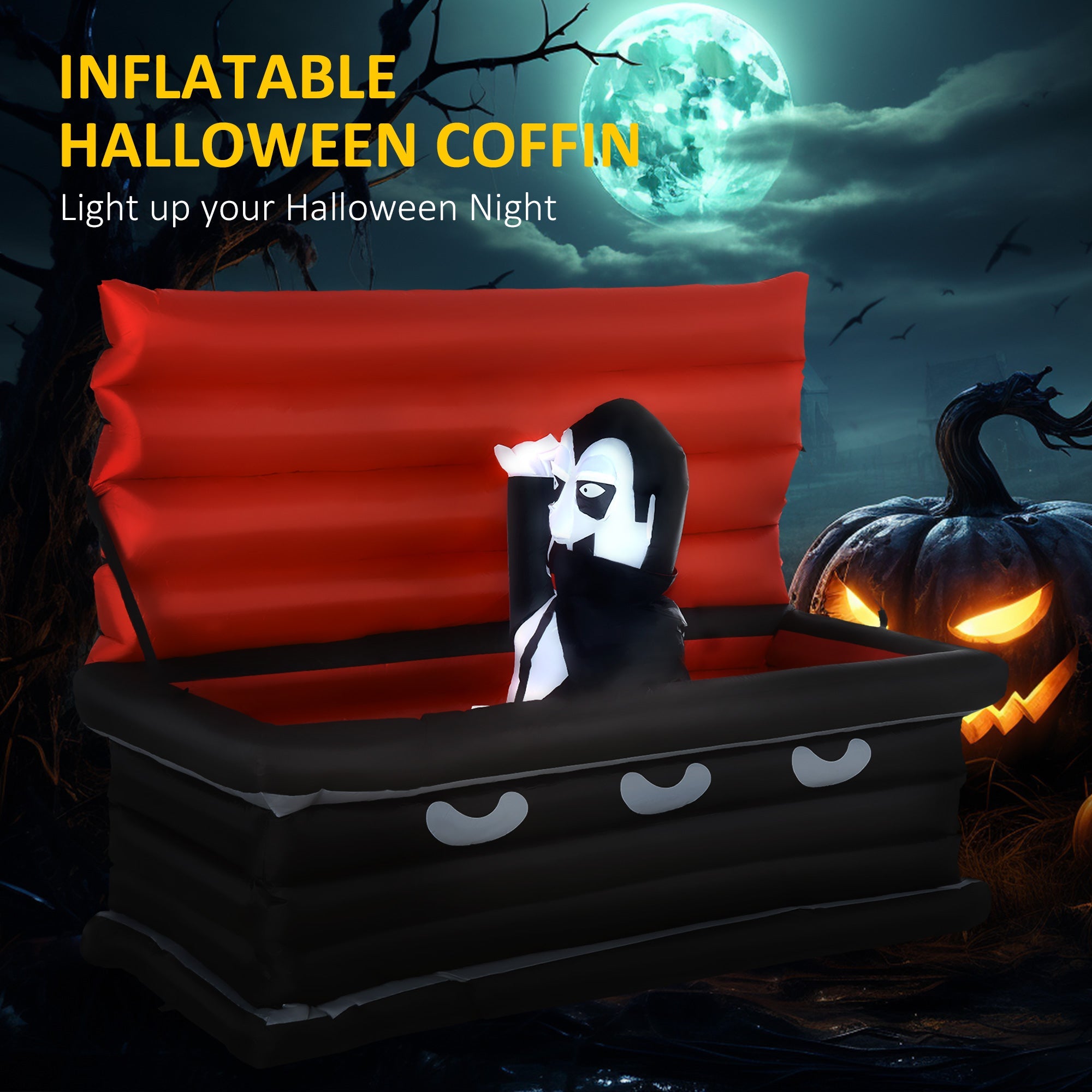 Vampire and Giant Coffin Halloween Inflatable Decoration